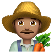 Emoji 👨🏽‍🌾 Contadino: Carnagione Olivastra su Apple iOS 14.5.