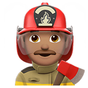 Emoji 👨🏽‍🚒 Pompiere Uomo: Carnagione Olivastra su Apple iOS 14.5.