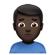 🙍🏿‍♂️ Emoji missmutiger Mann: dunkle Hautfarbe Apple iOS 14.5.