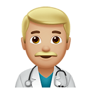 👨🏼‍⚕️ Emoji Profesional Sanitario Hombre: Tono De Piel Claro Medio en Apple iOS 14.5.