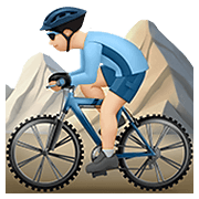 🚵🏻‍♂️ Emoji Homem Fazendo Mountain Bike: Pele Clara na Apple iOS 14.5.