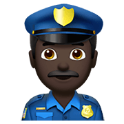 👮🏿‍♂️ Emoji Polizist: dunkle Hautfarbe Apple iOS 14.5.