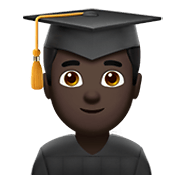 👨🏿‍🎓 Emoji Estudante: Pele Escura na Apple iOS 14.5.
