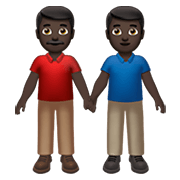 👬🏿 Emoji händchenhaltende Männer: dunkle Hautfarbe Apple iOS 14.5.