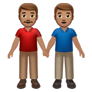 👬🏽 Emoji händchenhaltende Männer: mittlere Hautfarbe Apple iOS 14.5.