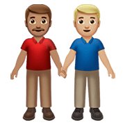 Emoji 👨🏽‍🤝‍👨🏼 Due Uomini Che Si Tengono Per Mano: Carnagione Olivastra E Carnagione Abbastanza Chiara su Apple iOS 14.5.