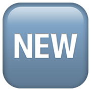 🆕 Emoji Wort „New“ in blauem Quadrat Apple iOS 14.5.