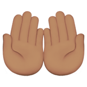 Emoji 🤲🏽 Mani Unite In Alto: Carnagione Olivastra su Apple iOS 14.5.