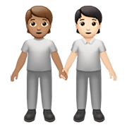 Émoji 🧑🏽‍🤝‍🧑🏻 Deux Personnes Se Tenant La Main : Peau Légèrement Mate Et Peau Claire sur Apple iOS 14.5.