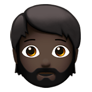 🧔🏿 Emoji Mann: dunkle Hautfarbe, Bart Apple iOS 14.5.