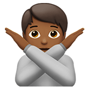 🙅🏾 Emoji Person mit überkreuzten Armen: mitteldunkle Hautfarbe Apple iOS 14.5.