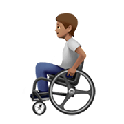 🧑🏽‍🦽 Emoji Pessoa Em Cadeira De Rodas Manual: Pele Morena na Apple iOS 14.5.