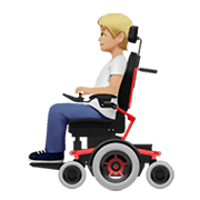 🧑🏼‍🦼 Emoji Person in motorisiertem Rollstuhl: mittelhelle Hautfarbe Apple iOS 14.5.