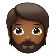 Emoji 🧔🏾 Uomo Con La Barba: Carnagione Abbastanza Scura su Apple iOS 14.5.