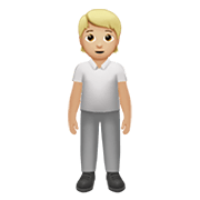 🧍🏼 Emoji Persona De Pie: Tono De Piel Claro Medio en Apple iOS 14.5.
