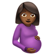 🤰🏾 Emoji Mujer Embarazada: Tono De Piel Oscuro Medio en Apple iOS 14.5.