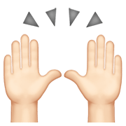 🙌🏻 Emoji zwei erhobene Handflächen: helle Hautfarbe Apple iOS 14.5.