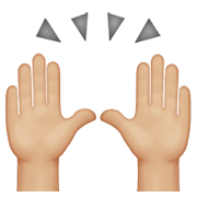 🙌🏼 Emoji zwei erhobene Handflächen: mittelhelle Hautfarbe Apple iOS 14.5.