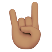 🤘🏽 Emoji Saudação Do Rock: Pele Morena na Apple iOS 14.5.