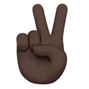 ✌🏿 Emoji Victory-Geste: dunkle Hautfarbe Apple iOS 14.5.