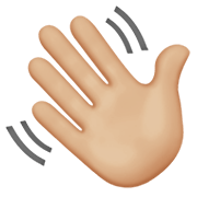 👋🏼 Emoji winkende Hand: mittelhelle Hautfarbe Apple iOS 14.5.