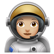 👩🏼‍🚀 Emoji Astronauta Mujer: Tono De Piel Claro Medio en Apple iOS 14.5.