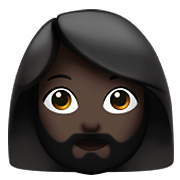 🧔🏿‍♀️ Emoji Mujer Con Barba Tono De Piel Oscuro en Apple iOS 14.5.