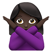 🙅🏿‍♀️ Emoji Mujer Haciendo El Gesto De «no»: Tono De Piel Oscuro en Apple iOS 14.5.