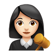 Émoji 👩🏻‍⚖️ Juge Femme : Peau Claire sur Apple iOS 14.5.