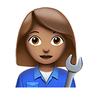 Emoji 👩🏽‍🔧 Meccanico Donna: Carnagione Olivastra su Apple iOS 14.5.