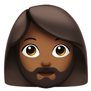 🧔🏾‍♀️ Emoji Mujer Con Barba Tono De Piel Oscuro Medio en Apple iOS 14.5.