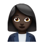 👩🏿‍💼 Emoji Oficinista Mujer: Tono De Piel Oscuro en Apple iOS 14.5.