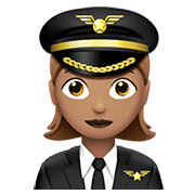 Émoji 👩🏽‍✈️ Pilote Femme : Peau Légèrement Mate sur Apple iOS 14.5.