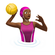 🤽🏾‍♀️ Emoji Mujer Jugando Al Waterpolo: Tono De Piel Oscuro Medio en Apple iOS 14.5.