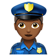 👮🏾‍♀️ Emoji Polizistin: mitteldunkle Hautfarbe Apple iOS 14.5.