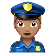 👮🏽‍♀️ Emoji Polizistin: mittlere Hautfarbe Apple iOS 14.5.