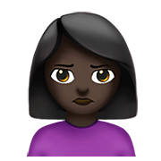 🙎🏿‍♀️ Emoji Mujer Haciendo Pucheros: Tono De Piel Oscuro en Apple iOS 14.5.