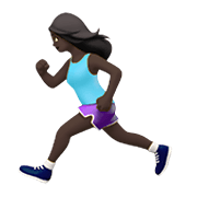 🏃🏿‍♀️ Emoji Mujer Corriendo: Tono De Piel Oscuro en Apple iOS 14.5.