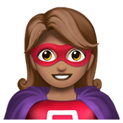 🦸🏽‍♀️ Emoji Super-heroína: Pele Morena na Apple iOS 14.5.