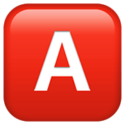🅰️ Emoji Großbuchstabe A in rotem Quadrat Apple iOS 15.4.