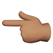 👈🏽 Emoji Dorso Da Mão Com Dedo Indicador Apontando Para A Esquerda: Pele Morena na Apple iOS 15.4.