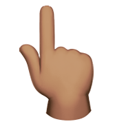 👆🏽 Emoji Dorso Da Mão Com Dedo Indicador Apontando Para Cima: Pele Morena na Apple iOS 15.4.