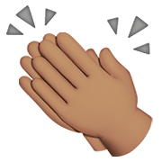 Emoji 👏🏽 Mani Che Applaudono: Carnagione Olivastra su Apple iOS 15.4.