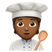 🧑🏾‍🍳 Emoji Chef De Cozinha: Pele Morena Escura na Apple iOS 15.4.