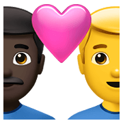 Émoji 👨🏿‍❤️‍👨 Couple Avec Cœur - Homme: Peau Foncée, Hombre sur Apple iOS 15.4.