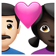 Emoji 👨🏻‍❤️‍👩🏿 Coppia Con Cuore - Uomo: Carnagione Chiara, Donna: Carnagione Scura su Apple iOS 15.4.