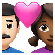 Émoji 👨🏻‍❤️‍👩🏾 Couple Avec Cœur - Homme: Peau Claire, Femme: Peau Moyennement Claire sur Apple iOS 15.4.