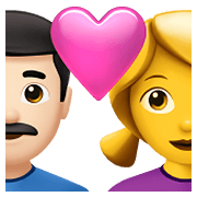 👨🏻‍❤️‍👩 Emoji Casal Apaixonado - Homem: Pele Clara, Mulher na Apple iOS 15.4.