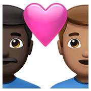 👨🏿‍❤️‍👨🏽 Emoji Pareja Enamorada - Hombre: Tono De Piel Oscuro, Hombre: Tono De Piel Medio en Apple iOS 15.4.