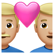 👨🏼‍❤️‍👨🏼 Emoji Casal Apaixonado - Homem: Pele Clara, Homem: Pele Clara na Apple iOS 15.4.